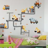 Engineering Truck Excavator Room Waterproof Decorative Wallpaper