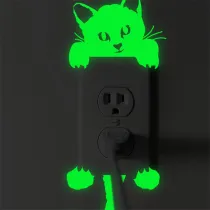 Fairy Star Cat Dog Luminous On-off Circuit Changer Stickers Room Waterproof Decorative Wallpaper