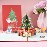 Multicolor 3D Pop Up Christmas Tree Greeting Cards