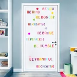 Be Brave Rianbow The English Alphabet Bedroom Door Room Waterproof Decorative Wallpaper