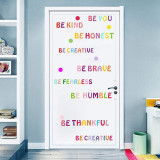 Be Brave Rianbow The English Alphabet Bedroom Door Room Waterproof Decorative Wallpaper