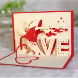 3D Paper Pop Up Love Heart Greeting Cards with Envelopes