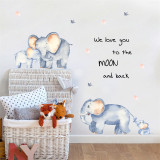 Elephant We Love You Room Waterproof Decorative Wallpaper