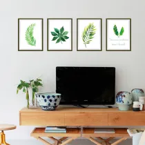 Green Plant Pink Flowers Bedroom Door Room Waterproof Decorative Wallpaper