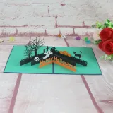 3D Pop Up Happy Halloween Slogan Pumpkin Ghost Greeting Cards