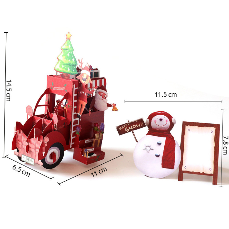 3D Christmas Holiday Cards with Santa Claus Greeting Cards 14.5*16*6.5cm