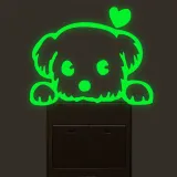 Fairy Star Cat Dog Luminous On-off Circuit Changer Stickers Room Waterproof Decorative Wallpaper