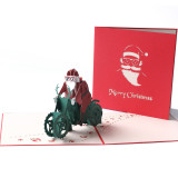 3D Christmas Holiday Cards with Santa Claus Greeting Cards 15*15cm