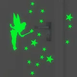 Fairy Star Cat Dog Luminous On-off Circuit Changer Stickers Room Waterproof Decorative Wallpaper