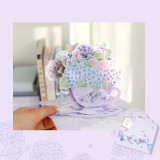 Multicolor 3D Pop Up Flower Birthday Greeting Thanksgiving Commemorative Handbag Cards