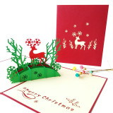 Multicolor 3D Pop Up Christmas Santa Deer Greeting Cards