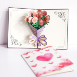 Beautiful 3D Pop-Up Flower Birthday Greeting Thanksgiving Holiday Commemorative Gift Cards