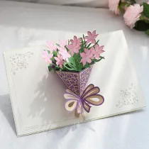 Beautiful 3D Pop-Up Flower Birthday Greeting Thanksgiving Holiday Commemorative Gift Cards