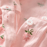 Toddler Girls Flying Sleeve Flower Pattern Shirt Dress Cotton Tops