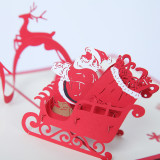 3D Paper Love Santa Sleigh Pop Up Christmas Card