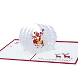 3D Paper Pop Up Christmas Deer Greeting Cards