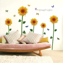 Butterfly Sunflower Room Waterproof Decorative Wallpaper