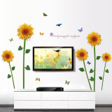 Butterfly Sunflower Room Waterproof Decorative Wallpaper