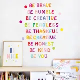 Be Brave Rianbow The English Alphabet Bedroom Door Room Waterproof Decorative Wallpaper