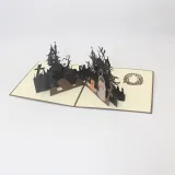 3D Pop Up Black Halloween Haunted House Pumpkin Ghost Greeting Cards