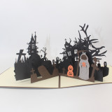 3D Pop Up Black Halloween Haunted House Pumpkin Ghost Greeting Cards