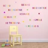 Be Brave Rianbow The English Alphabet Bedroom Door Room Waterproof Decorative Wallpaper