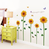 Butterfly Sunflower Room Waterproof Decorative Wallpaper