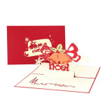 3D Christmas Holiday Cards with Santa Claus Greeting Cards 10*15cm