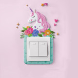 Unicorn Flamingos 3D Switch Paste Room Waterproof Decorative Wallpaper