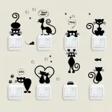 Black Little Mouse Star On-off Circuit Changer Waterproof Decorative Wallpaper