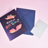 3D Pop Up Multicolor Happy Birthday Slogan Gift Box Greeting Cards