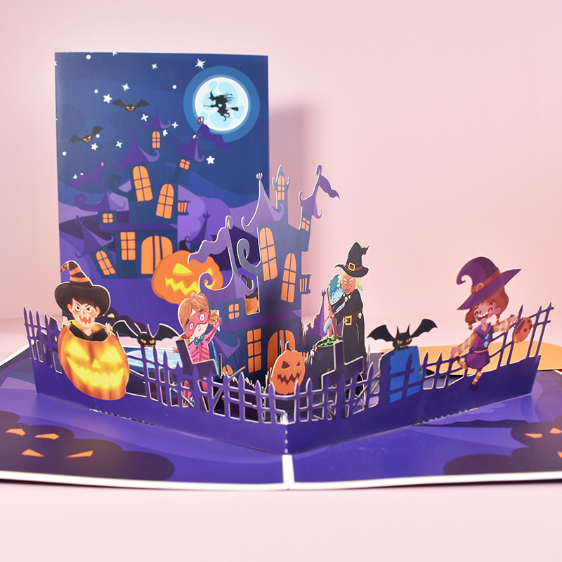 3D Pop Up Halloween Haunted House Ghost Witch Greeting Cards