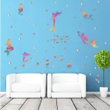 Rainbow Ombre Mermaid Bedroom Door Room Waterproof Decorative Wallpaper