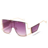 Sunglasses Trendy  Integrated Square Oversized UV400 Protection Trendy Flat Top With Frame