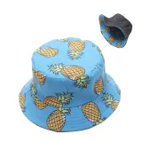 Double-Sided Reversible Sunhat Fruit Pineapple & Banana Bucket Cap