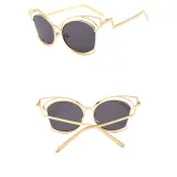 Sunglasses Metal Irregular Glasses Legs Cateye Frame Eyewear