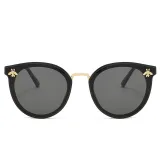 Sunglasses Multicolor Round Bottom Bees Stripe Oversized Sunglasses Retro Flat Top With Frame