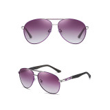 Sunglasses Multicolor Round Bottom Double Bridge Polarization Flat Top With Frame Shades