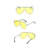 Sunglasses Retro Round Bottom Lens UV400 Mirrored Flat Top Eyewear