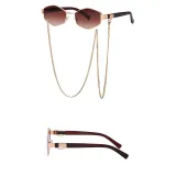 Sunglasses Polygon Metal Chain Irregular Lens Frame Eyewear