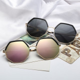 Sunglasses Multicolor Plastic Metal Frame Oversized Octagon Lens Shades