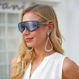 Sunglasses Multicolor Oversized Mirror One Piece Sport Style Windproof Eyewear
