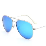 Sunglasses Multicolor Round Bottom Oversized Aviator Sunglasses Retro Flat Top With Metal Frame