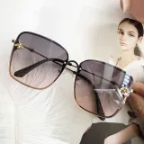 Sunglasses Multicolor Bee Gradient Lens Oversized Shades Retro Flat Top With Frame