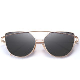 Sunglasses Trendy Cateye Round Bottom Oversized UV Protection Double Bridge Shades
