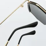 Sunglasses Multicolor Plastic Metal Frame Oversized Polygon Lens Shades