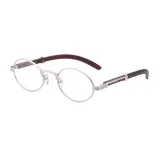 Sunglasses Fashion Round Wood Glasses Legs Tinted Lens Vintage Frame Eyewear