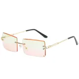Gradient Sunglasses UV Protection Fashion Square Tinted Lens Vintage Rimless Eyewear