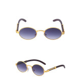 Sunglasses Fashion Round Wood Glasses Legs Tinted Lens Vintage Frame Eyewear