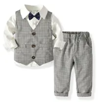 Kids Boys 3 Piece Set Vest and Shirts Formal Dress